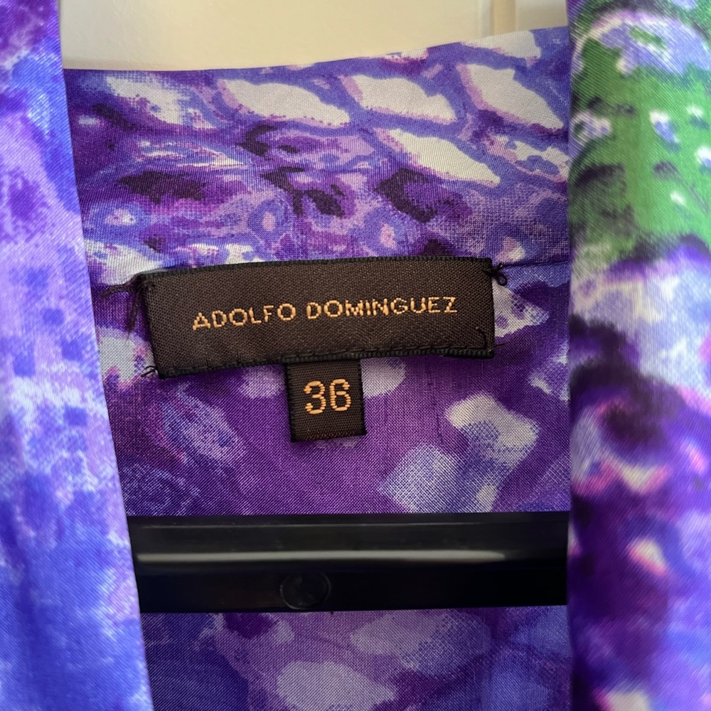 Adolfo Dominguez Purple And Green Mini Dress - image 4